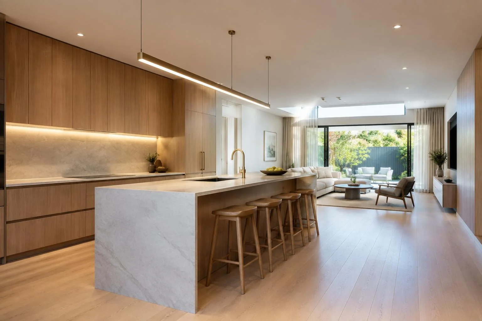 Contemporary Melbourne home interior with integrated architectural lighting