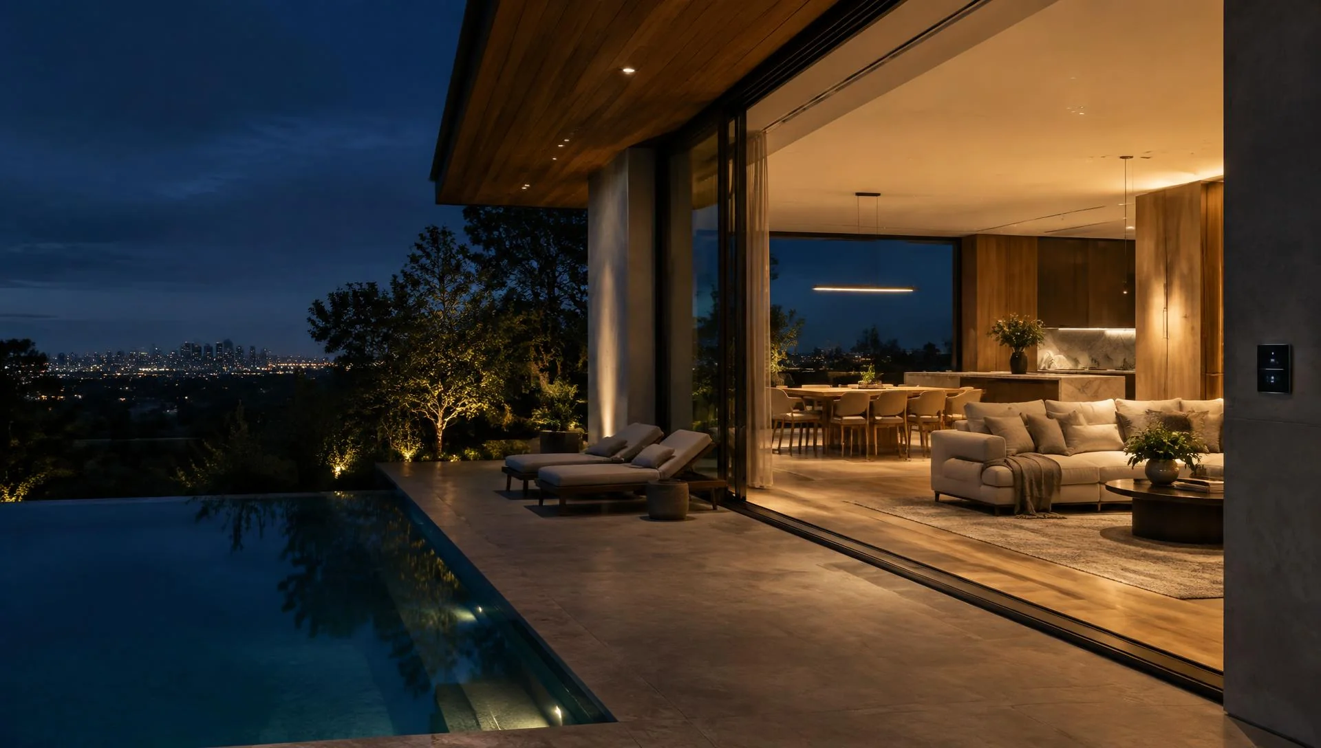 Contemporary Australian home illuminated with premium architectural lighting