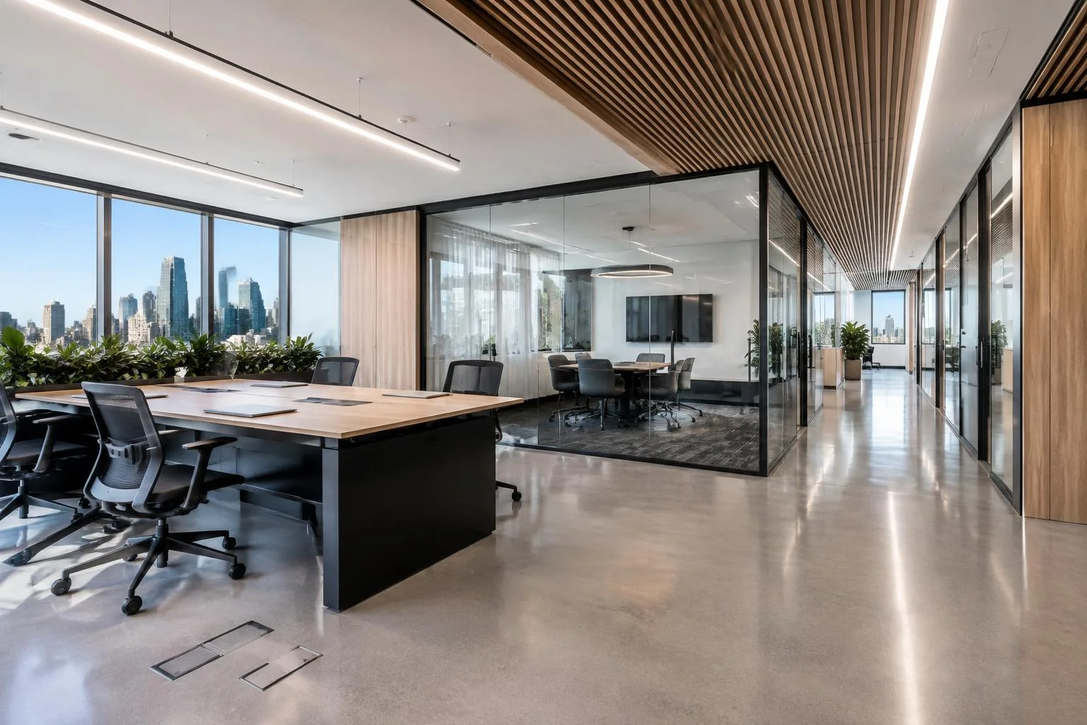 Contemporary commercial office with integrated electrical systems
