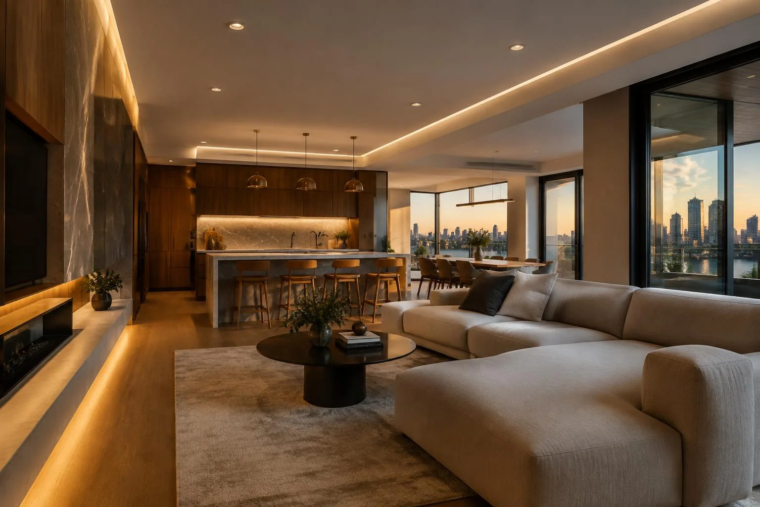 Premium residential architectural lighting in a modern Melbourne interior